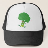 Retro Running Broccoli Truckerkappe (Vorderseite)