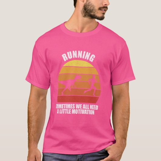 Retro Running T-Rex Shirt Funny Dinosaur Running m (Vorderseite)