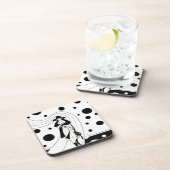 Retro Runway Model, Vintag Art Deco Mode Getränkeuntersetzer (Rechte Seite)