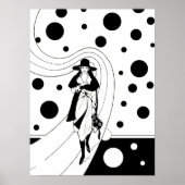 Retro Runway Model, Vintag Art Deco Mode Poster (Vorne)