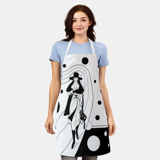 Retro Runway Model, Vintag Art Deco Mode Schürze (Getragen)