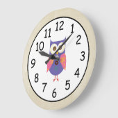 Retro Rustic Custom Owl Große Wanduhr (Winkel)