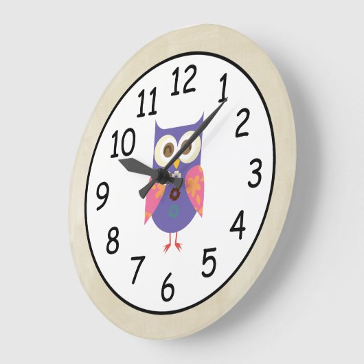 Retro Rustic Custom Owl Große Wanduhr (Winkel)