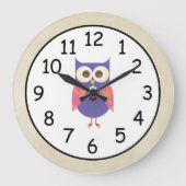 Retro Rustic Custom Owl Große Wanduhr (Vorderseite)