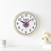 Retro Rustic Custom Owl Große Wanduhr (Zuhause)