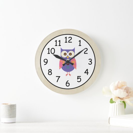 Retro Rustic Custom Owl Große Wanduhr (Zuhause)