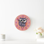 Retro Rustic Custom Owl Runde Wanduhr (Zuhause)