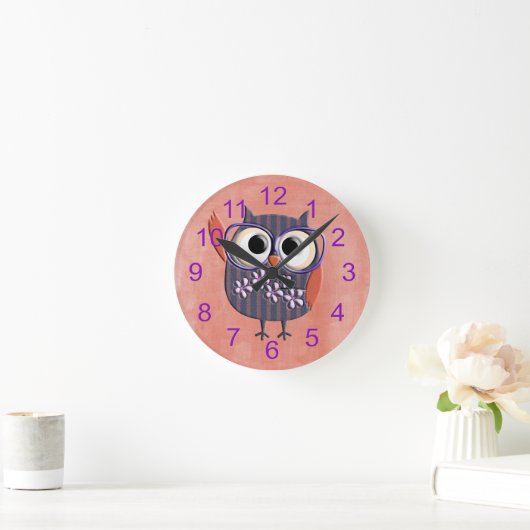 Retro Rustic Custom Owl Runde Wanduhr (Zuhause)