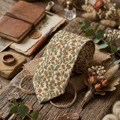 Retro Rustic Floral Olive Green Vine Pattern Krawatte