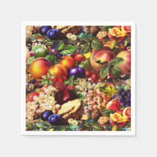 Retro Rustic Fresh Summer Tropical Frucht Gemüse Serviette
