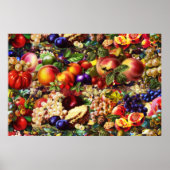 Retro Rustic Fresh Summer Tropical Fruit Vegetable Poster (Vorne)
