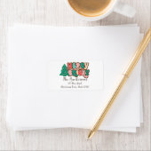 Retro Rustic Merry und Bright Adressaufkleber (Insitu)