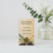 Retro Rustic Mikrofon Sängermusik Visitenkarte (Stehend Vorderseite)
