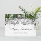 Retro Rustic Weihnachtsschmuck Firmengrüße Feiertagskarte (Stehend Vorderseite)