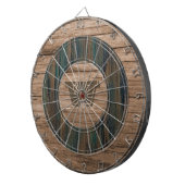 Retro Rustic Wood Personalized Dartboard Dartscheibe (Vorderseite rechts)