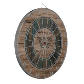 Retro Rustic Wood Personalized Dartboard Dartscheibe (Vorderseite Links)