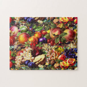 Retro-Rustikal-frischer-sommerlich-tropischer Obst Puzzle