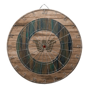 Retro-Rustikal-Holzdartboard mit Personalisierung Dartscheibe