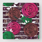 Retro, rustikal, Leute Quadratische Wanduhr (Vorderseite)