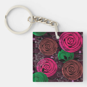 Retro, rustikal, Leute Schlüsselanhänger