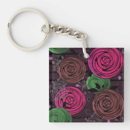 Retro, rustikal, Leute Schlüsselanhänger (Vorderseite)