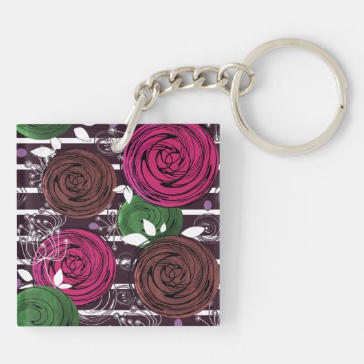 Retro, rustikal, Leute Schlüsselanhänger (Rückseite)