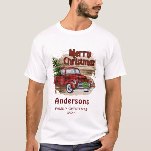 Retro-Rustikal-Weihnachten-Buffalo-Rotes-LKW-Urlau T-Shirt