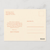 Retro Rustikale Farbige Abschluss Danke Postkarte (Rückseite)