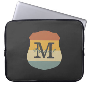 Retro-rustikale personalisierte Namensinitialen  Laptopschutzhülle