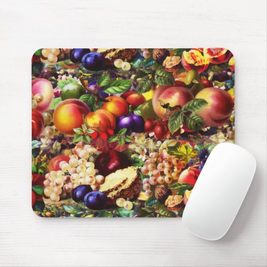 Retro Rustikale Sommer Tropisches Obst Gemüse Mousepad (Mit Mouse)