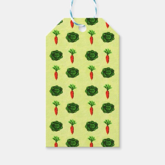 Retro Rustikale Vegetation Gemüsegarten Geschenkanhänger (Vorderseite)