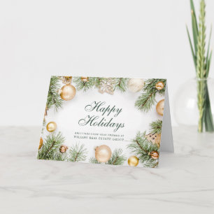 Retro-rustikaler Weihnachtsschmuck Firmen-Gruß Feiertagskarte