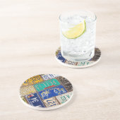 Retro Rusty License Teller Getränkeuntersetzer (Seite)