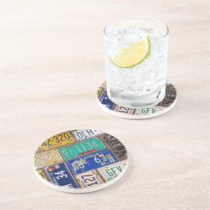 Retro Rusty License Teller Getränkeuntersetzer