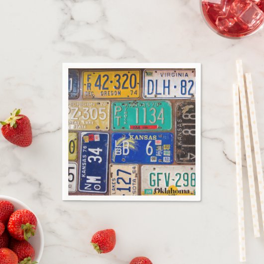 Retro Rusty License Teller Serviette (Beispiel)