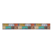 Retro Rusty License Tellers Satin Ribbon Ripsband (Vorderseite)