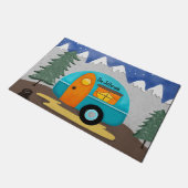 Retro RV Camper Camping Fußmatte (Schrägansicht)