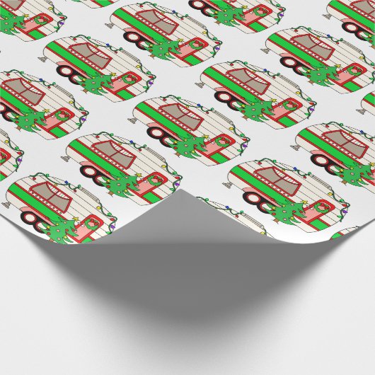 Retro RV Camper | CAMPING Geschenkpapier (Ecke)