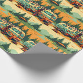 Retro RV Camper Camping Thema Geschenkpapier (Ecke)