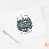 Retro RV Camper Personalisiert Runder Aufkleber (Umschlag)