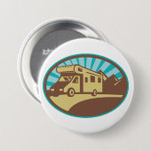 Retro-RV-Campervan-Bergabenteuer Vintage-Sonne Button (Vorne & Hinten)