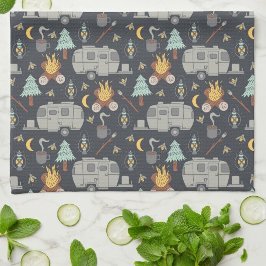 Retro-RV-Camping Geschirrtuch (Gefaltet)
