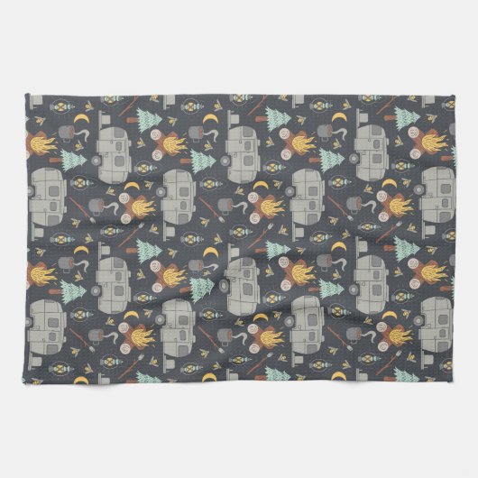 Retro-RV-Camping Geschirrtuch (Horizontal)