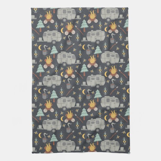 Retro-RV-Camping Geschirrtuch (Vertikal)