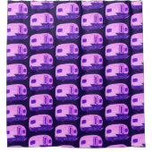 Retro RV Motorhome Anhänger Campingplatz Wasserfar Duschvorhang (Vorderseite)