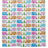 Retro RV Motorhome Camper Weihnachten Weihnachten Duschvorhang (Vorderseite)