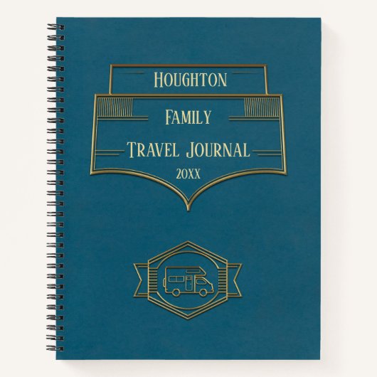 Retro RV Motorhome Reisejournal Notizblock (Vorderseite)