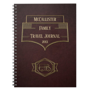 Retro RV Motorhome Reisejournal Notizblock