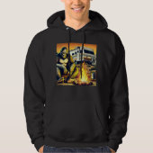 Retro RV Sasquatch Camping Hoodie (Vorderseite)