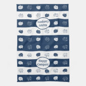 Retro RV Trailer Happy Campers Navy Blue & White Geschirrtuch (Vertikal)